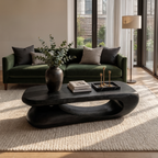 Organic Coffee Table With Flowing Monolithic Wood Form For Living Room - view 4 of 8