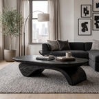 Rustic Live Edge Coffee Table With Artistic Curved Wood Pedestal For Living Room - view 4 of 8