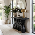 Mid Century Console Table Sculpted Wave Base Entryway Display - view 4 of 8