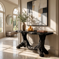 Sculptural Single Pedestal Console Table Handmade Statement Furniture For Living Room Decor - view 4 of 8