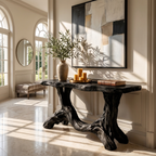 Sculptural Single Pedestal Console Table Handmade Statement Furniture For Living Room Decor - view 4 of 8