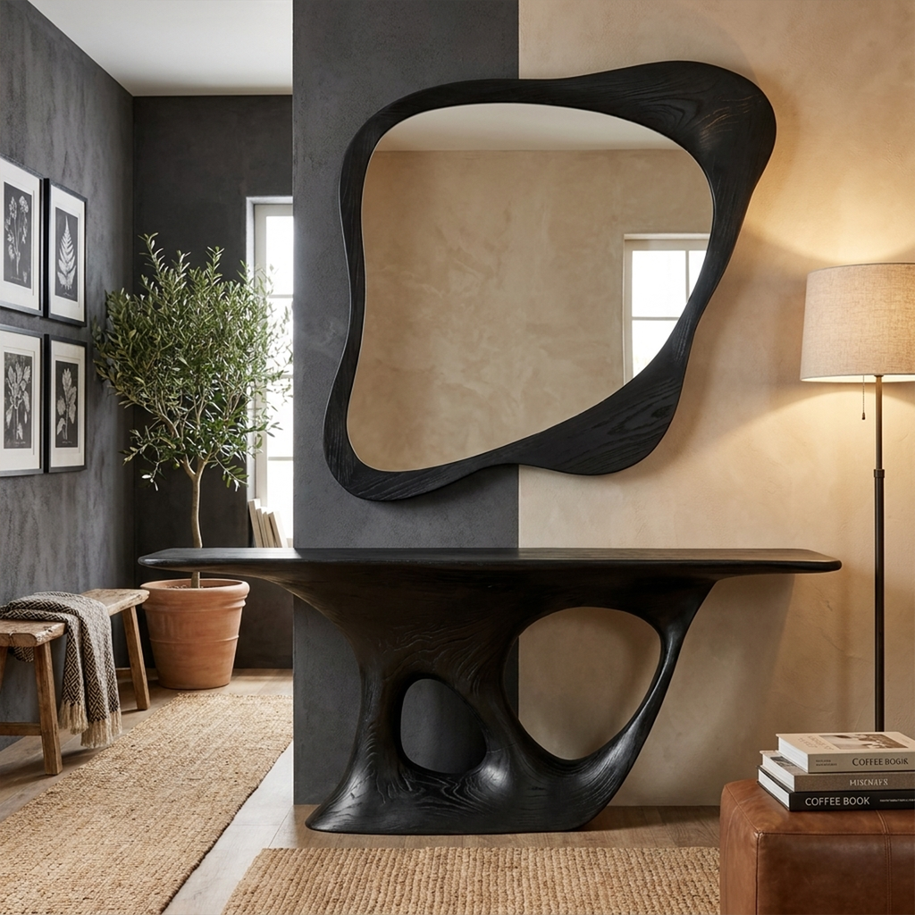 Rustic Solid Wood Console Table Living Room - view 4 of 8