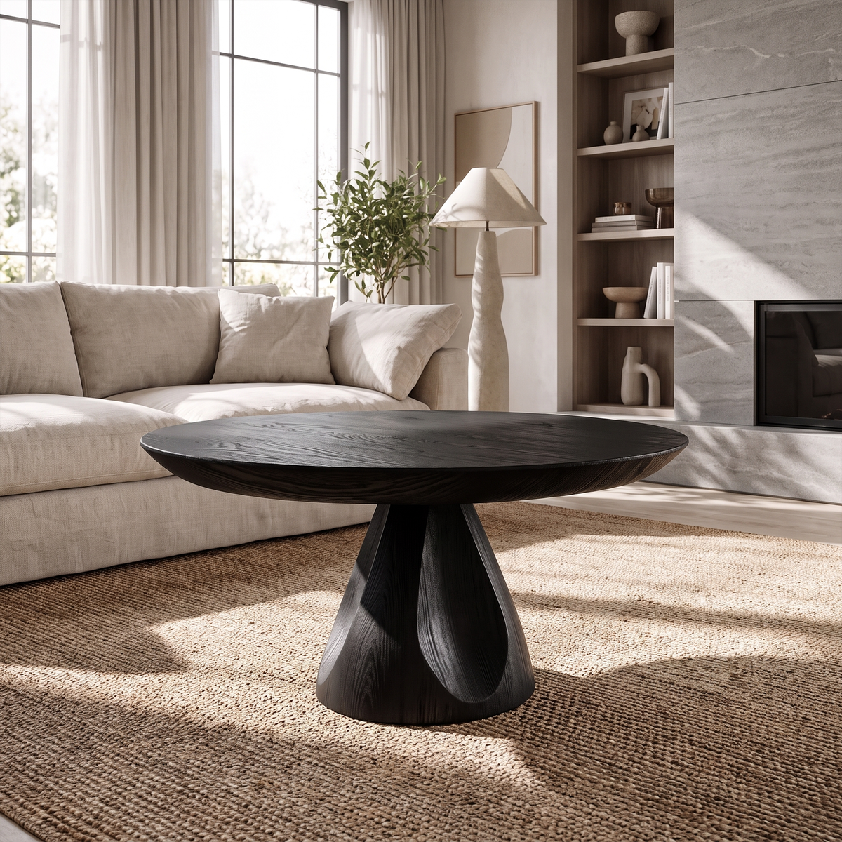 Contemporary Round Coffee Table Living Room Or Family Room - view 4 of 8