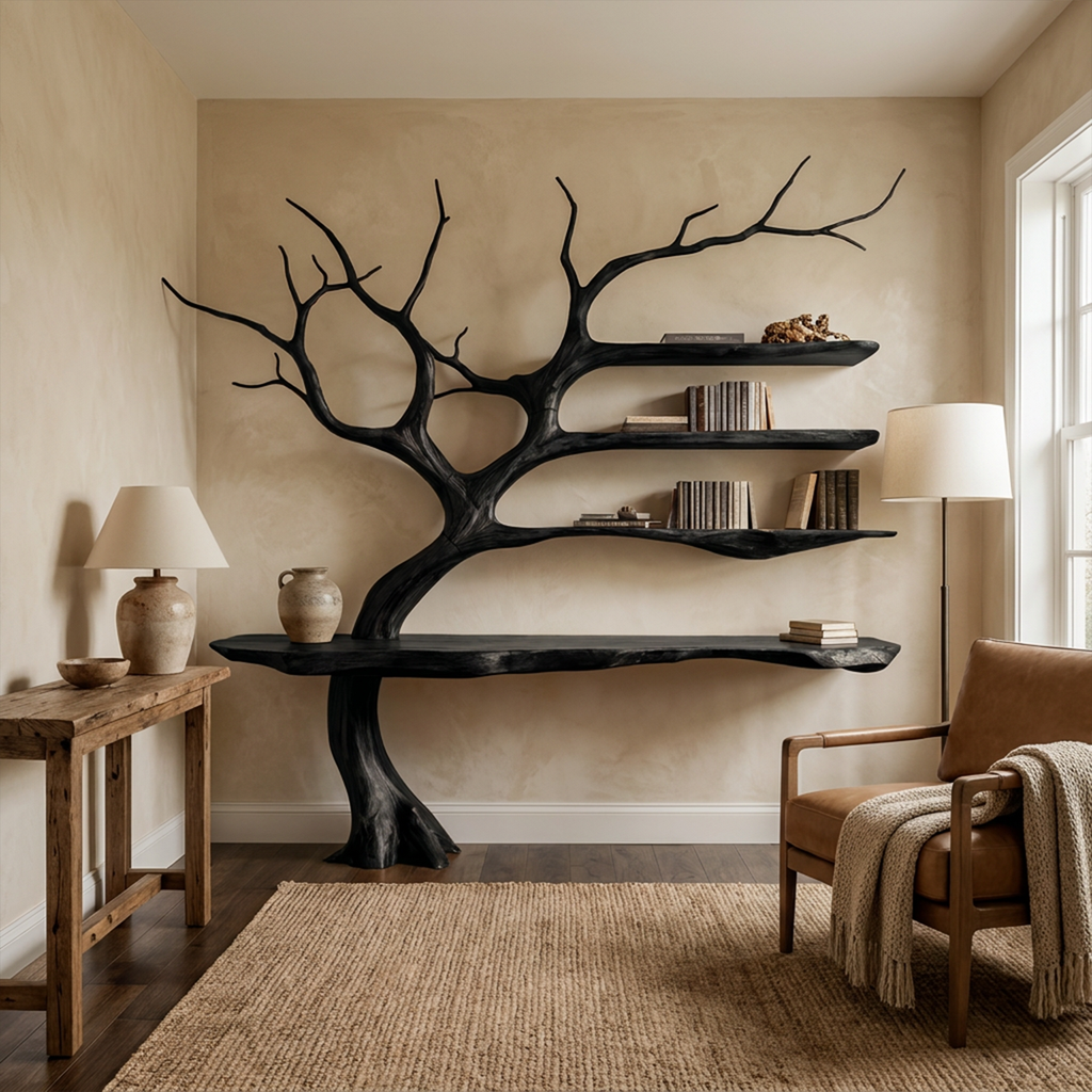 Rustic Console Table Artistic Tree Branch Reading Room - view 4 of 8