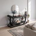 Sculptural Console Table Handcrafted Curved Wood Design For Entryway Hallway - view 4 of 8