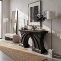 Rustic Console Table Handcrafted Flowing Sculptural Design For Living Room Entryway - view 4 of 8