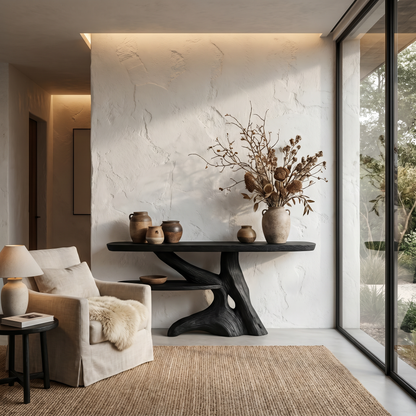 Contemporary Console Table With Sculptural Solid Wood Root Design For Entryway - view 4 of 8
