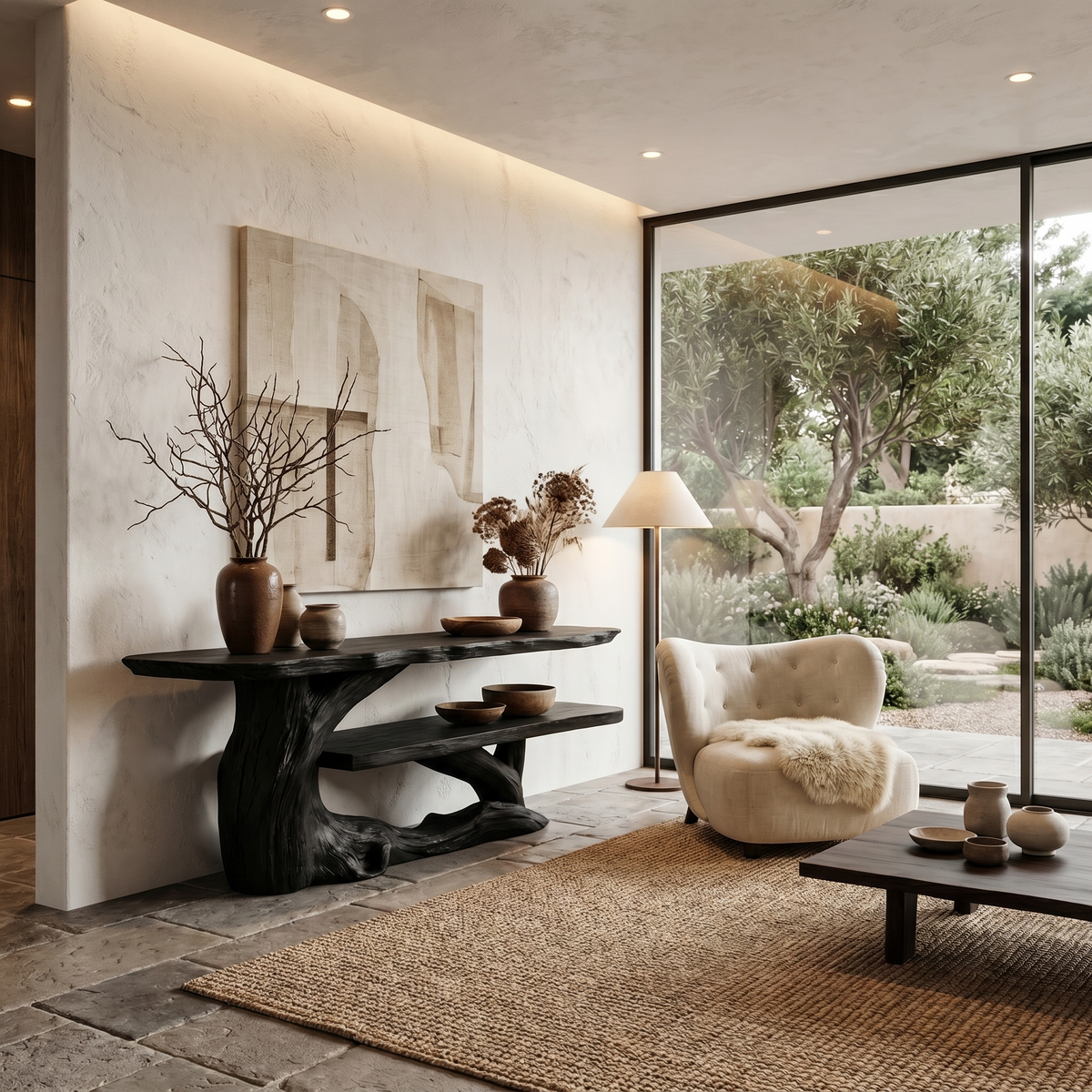 Nature Inspired Console Table With Sculptural Wood Branch Design For Hallway - view 5 of 8