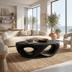 Organic Sculptural Coffee Table With Flowing Solid Wood Silhouette For Living Room - view 4 of 8
