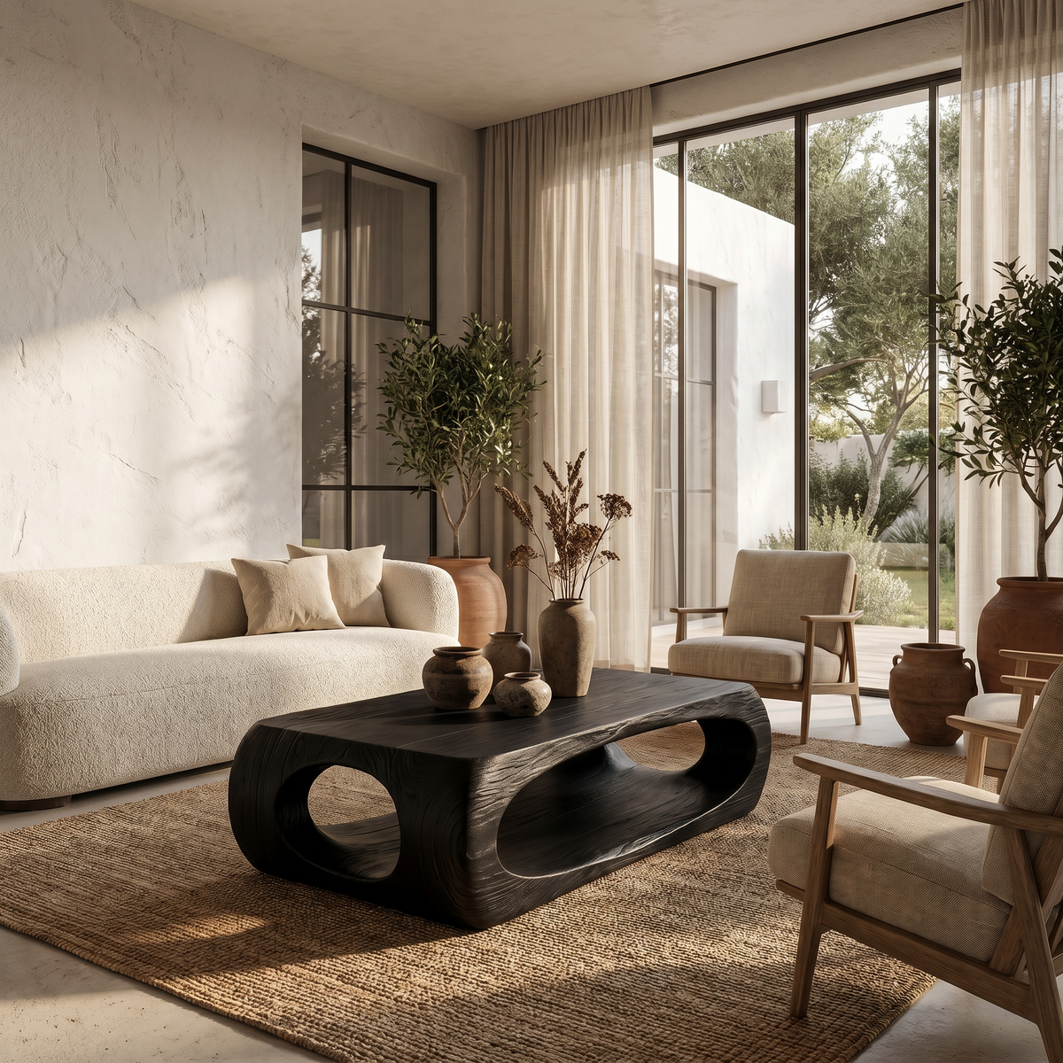 Nature Inspired Coffee Table With Flowing Open Form Base For Living Room - view 4 of 8