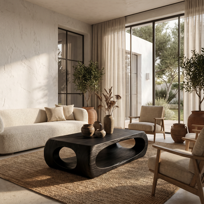 Nature Inspired Coffee Table With Flowing Open Form Base For Living Room - view 4 of 8