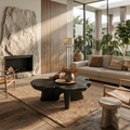 Organic Coffee Table Sculptural Wood Base For Living Room - view 4 of 8