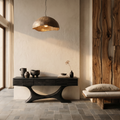Contemporary Console Table With Curved Tree Trunk Base And Built In Storage Drawers For Living Room - view 4 of 8