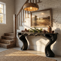 Organic Console Table With Hidden Drawers For Entryway Living Room And Hallway - view 4 of 8