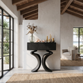 Organic Console Table With Hidden Storage Cabinet For Living Room And Entryway - view 4 of 8