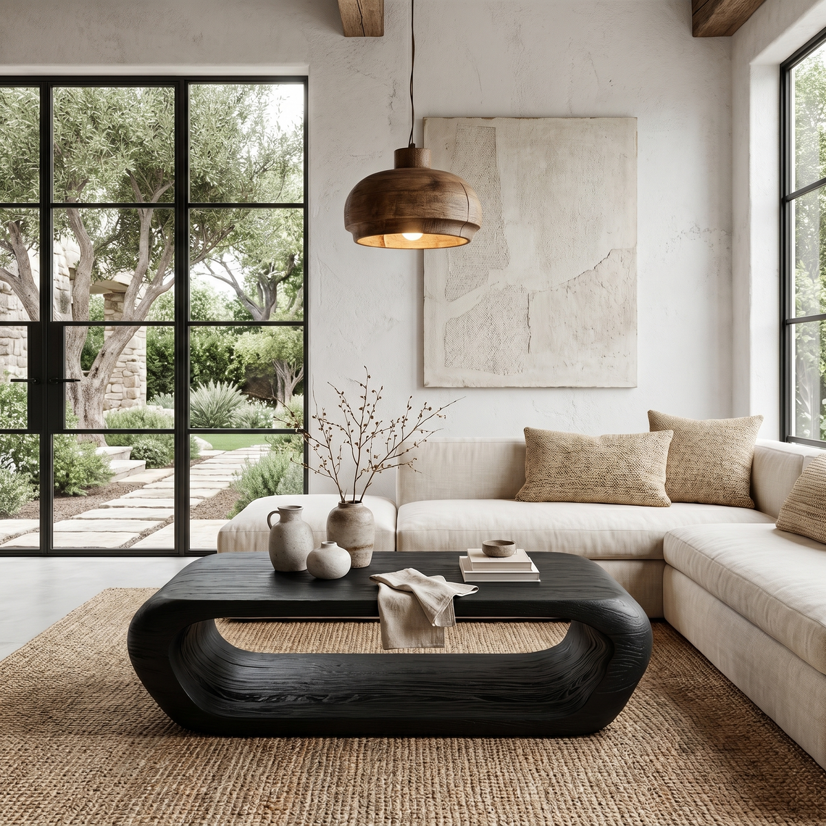 Organic Coffee Table With Open Storage For Living Room - view 4 of 8