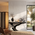 Organic Wall Mounted Console Table With Sculptural Wood Base For Hallway - view 4 of 8
