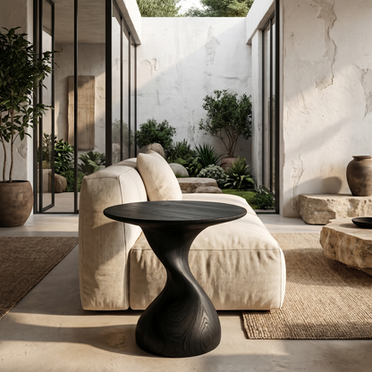 Organic Sculptural Side Table With Twisted Pedestal Base For Living Room And Bedroom - view 4 of 8