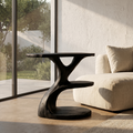 Modern Organic Side Table With Multi Level Wood Shelves For Living Room And Bedroom - view 4 of 8