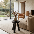 Rustic Side Table With Handcrafted Solid Wood Top And Chunky Pedestal Legs For Living Room And Bedroom - view 4 of 8