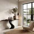 Modern Organic Console Table With Sculptural Twisted Solid Wood Base For Entryway And Living Room - view 4 of 8