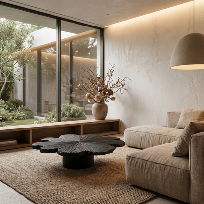 Modern Coffee Table With Sculptural Petal Inspired Design For Living Room - view 4 of 8