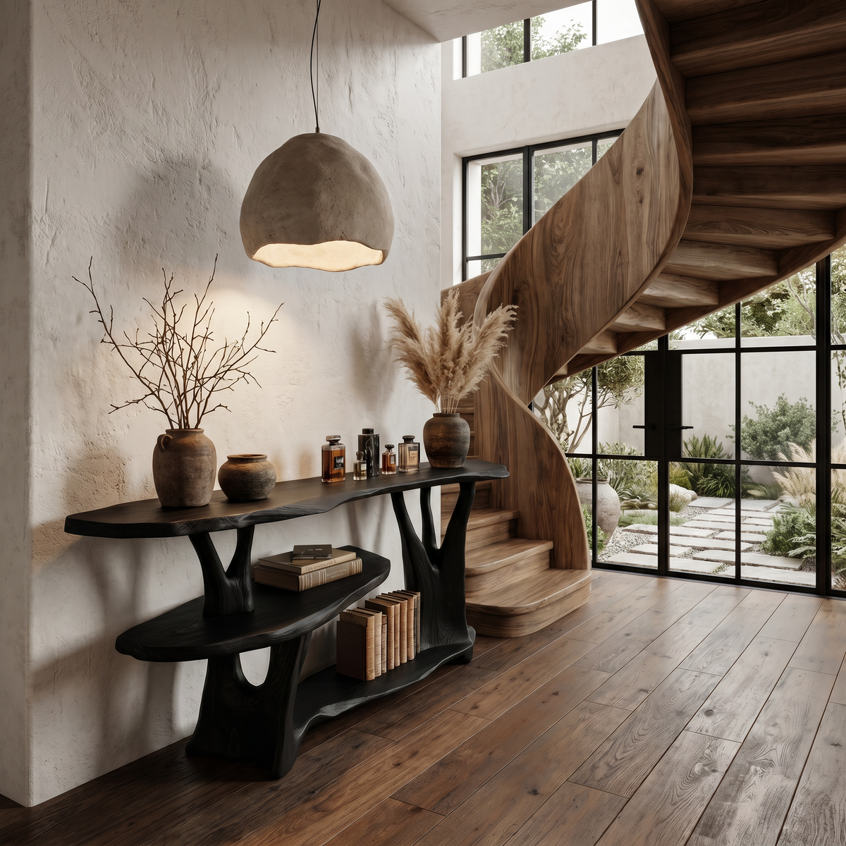 Organic Console Table With Sculptural Tree Root Base And Open Shelf Storage For Entryway And Living Room - view 4 of 8
