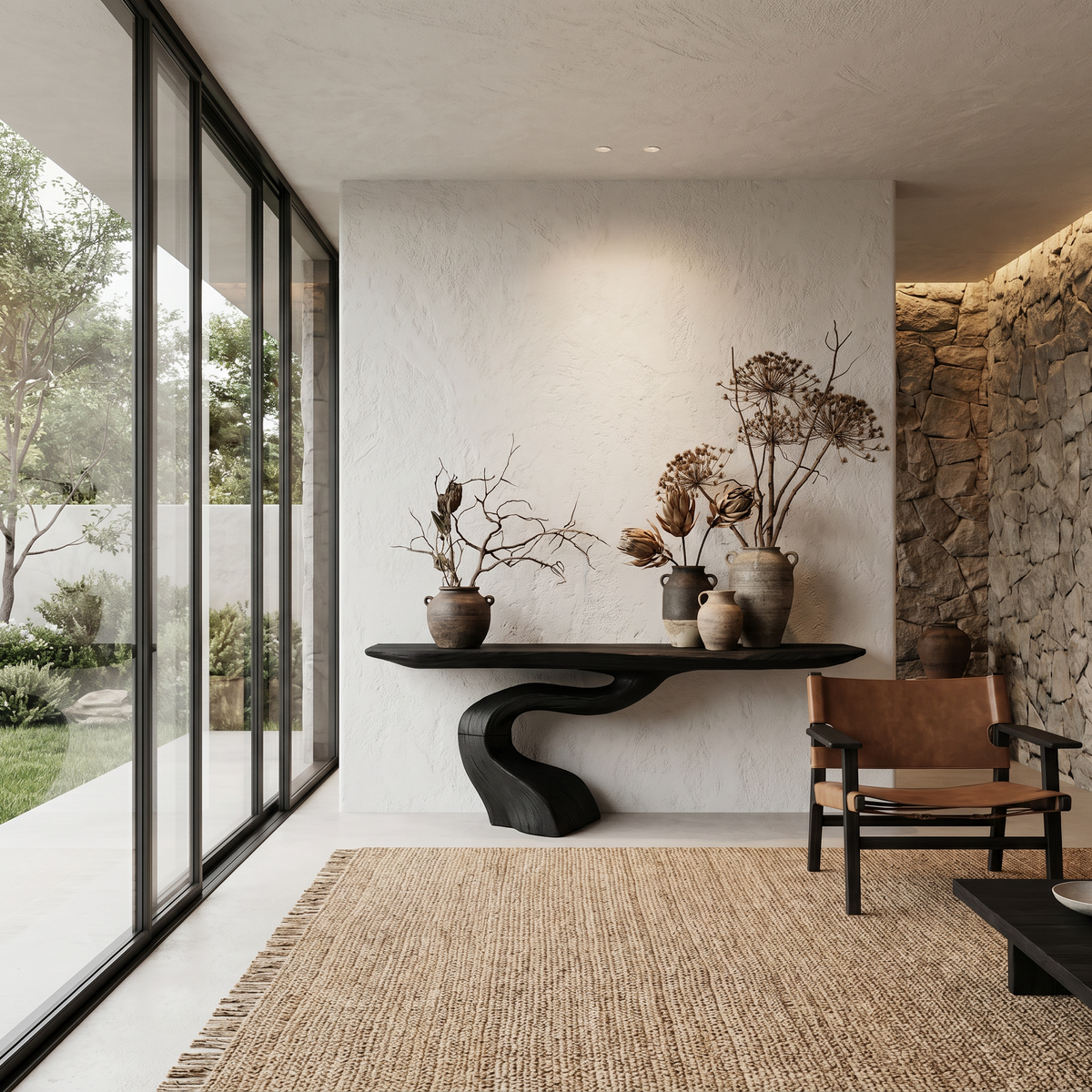 Organic Modern Console Table With Artistic Tree Root Base For Entryway - view 5 of 8