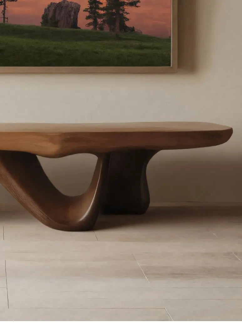 Modern Sculptural Bench With Flowing Design For Living Room - view 4 of 7