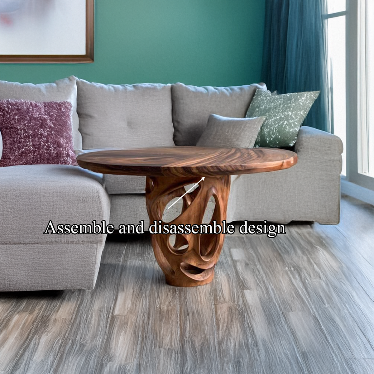 Rustic Coffee Table Live Edge Handmade Decor Gift - view 3 of 5