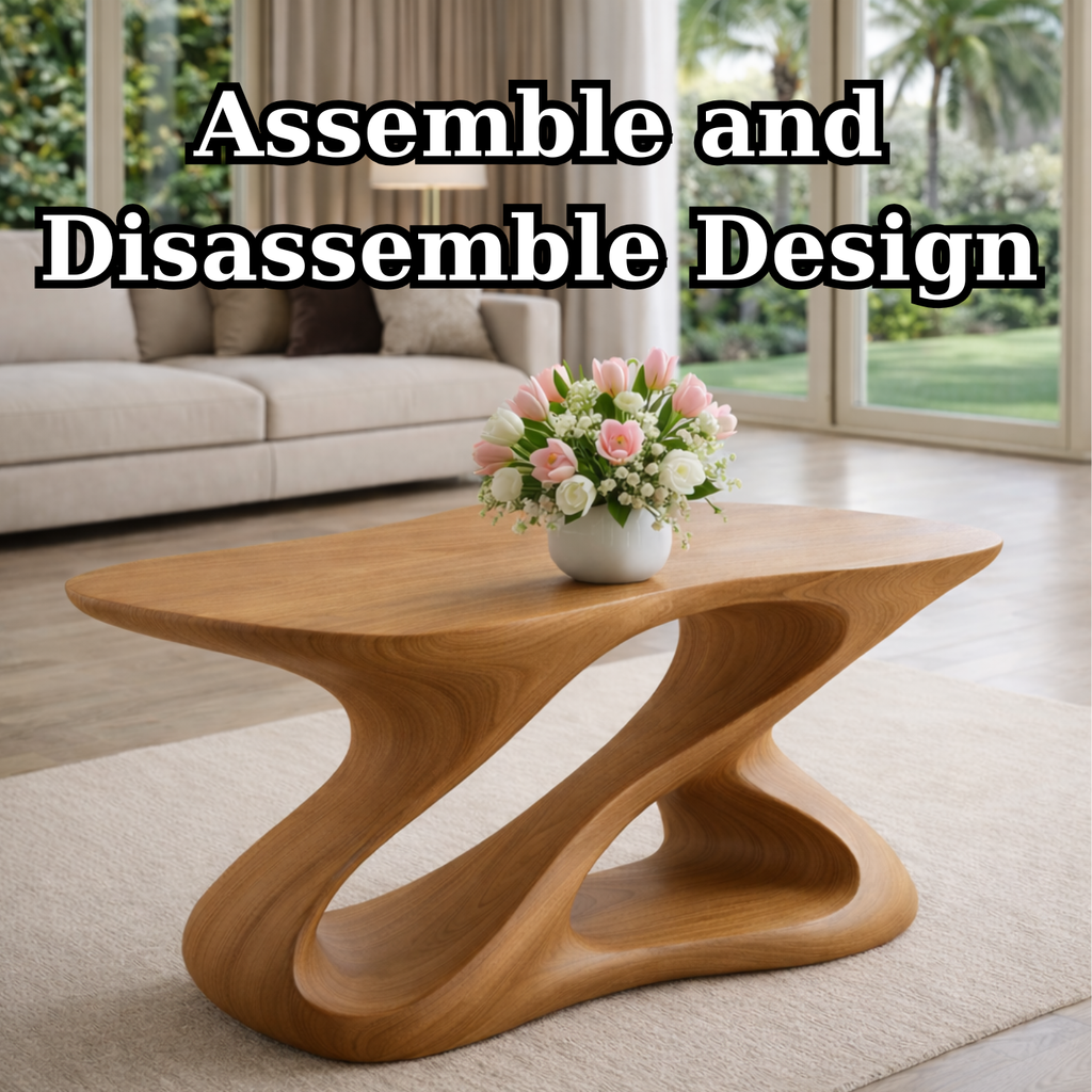 Sculptural Solid Wood Coffee Table for Modern Living Rooms - view 8 of 9