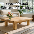 Rustic Solid Wood Coffee Table with Chunky Legs - view 8 of 9