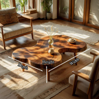 Organic Freeform Natural Wood Coffee Table with Rounded Edge Design - view 7 of 7