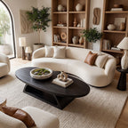 Organic Oval Coffee Table With Architectural Open Base - view 2 of 8