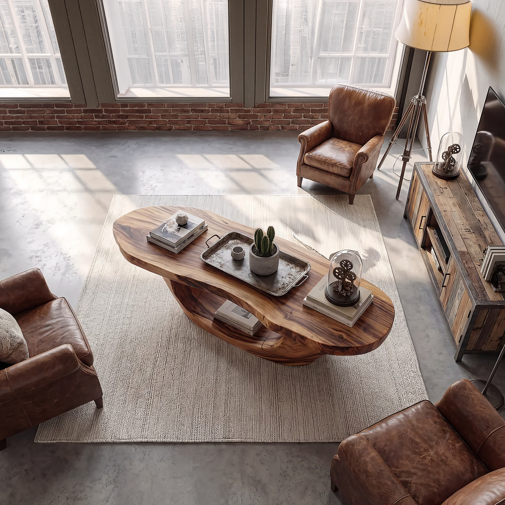 Sculptural Oval Coffee Table with Open Curve Base - view 6 of 7
