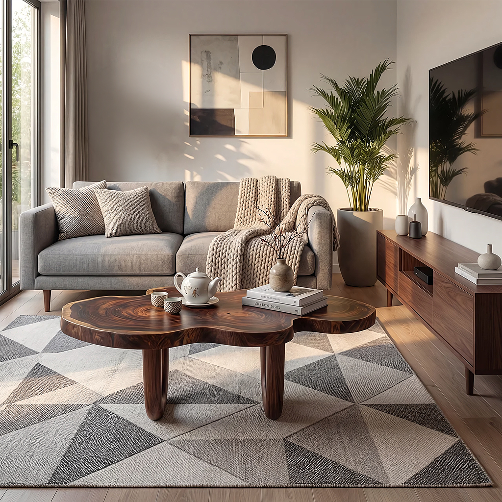 Sculptural Cloud Coffee Table with Curved Base Design - view 3 of 7