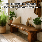 Handcrafted Solid Wood Bench – Rustic Live-Edge Slab Entryway Seating - view 4 of 5