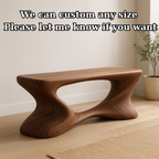Handcrafted Solid Wood Bench – Sculptural Modern Walnut Wave Accent Table - view 4 of 6
