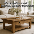Handcrafted Solid Wood Coffee Table – Natural Slab Top with Two-Drawer Design - view 5 of 6
