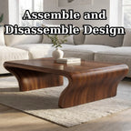 Sculptural Walnut Coffee Table with Curved Design, Modern and Minimalist Living Room Décor - view 8 of 9