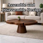 Solid Wood Coffee Table with Organic Edge Top Modern Sculptural Living Room Table - view 8 of 9