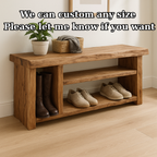 Handcrafted Solid Wood Bench – Natural Rustic Seating and Multi-Tier Storage - view 4 of 6