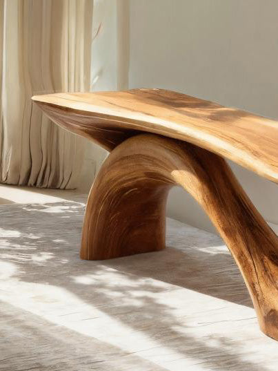 Modern Sculptural Bench With Organic Design For Living Room - view 3 of 7