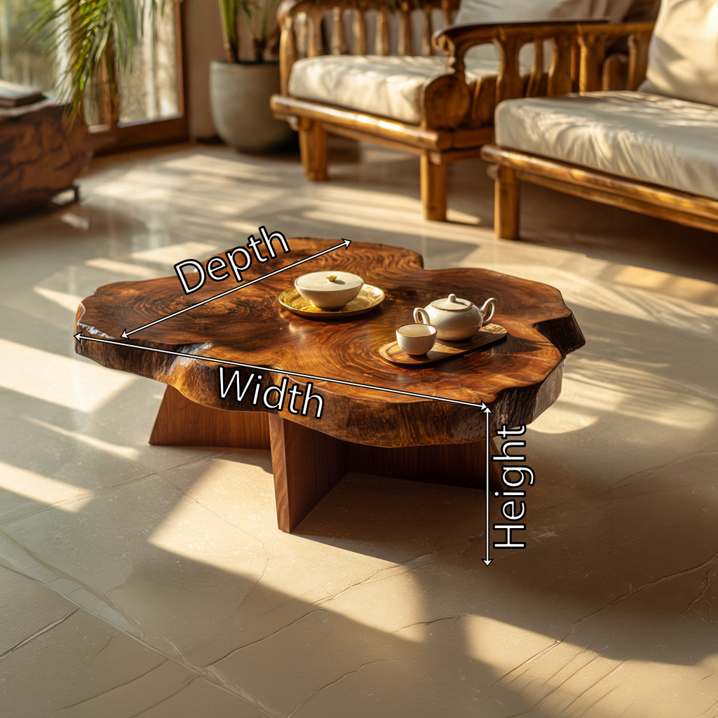 Sculptural Cloud Coffee Table with Cross Base Design - view 7 of 7