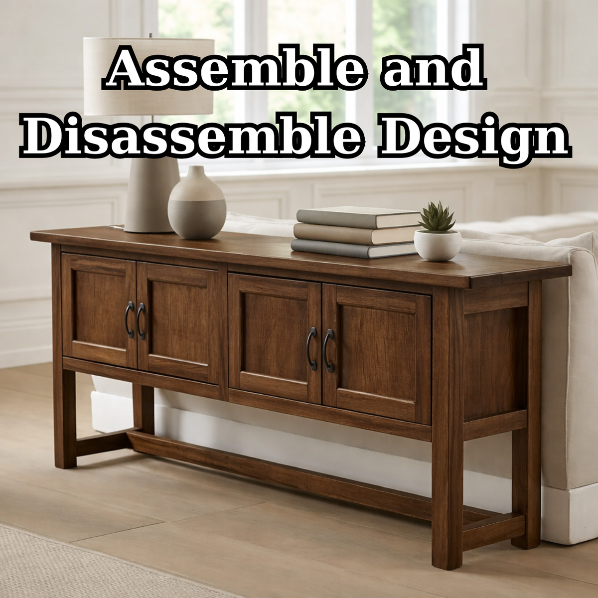 Solid Wood Console Table with 3 Drawers for Living Room or Entryway - view 8 of 9