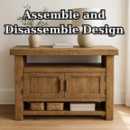 Solid Wood Console Table with Storage and Open Shelf - view 8 of 9
