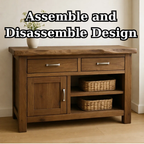 Solid Wood Console Table with 2 Drawers and Open Shelving for Storage - view 8 of 9