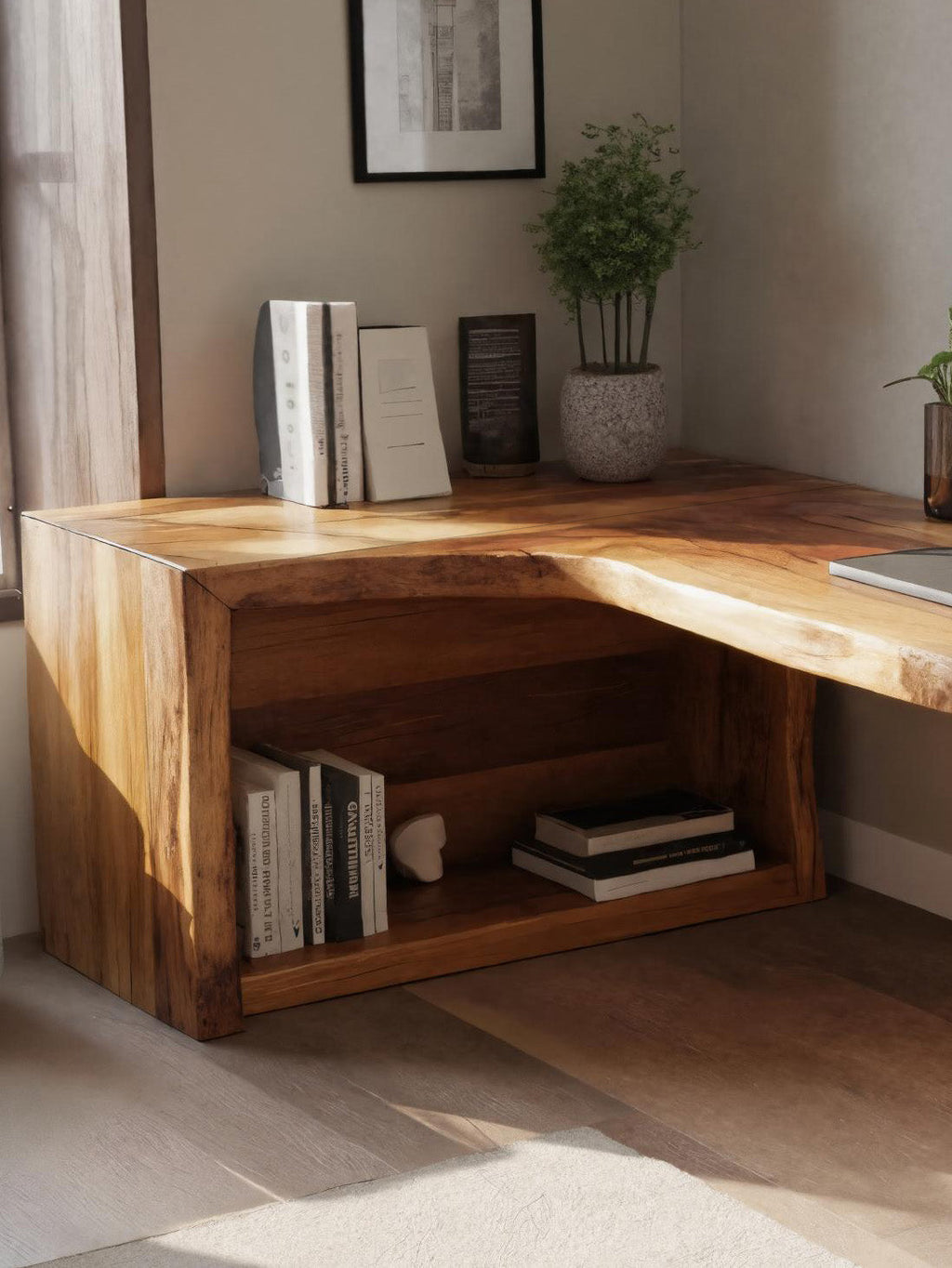 Modern Live Edge L Shaped Desk For Home Office - view 2 of 8