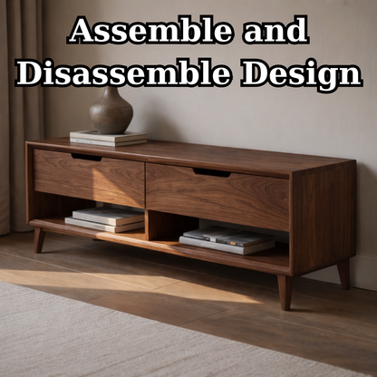 Solid Wood Entryway Bench with 2 Drawers & Open Shelf – Modern Storage Bench - view 8 of 9