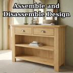 Solid Wood Console Table with Drawers and Shelves – Entryway Storage Console - view 8 of 9